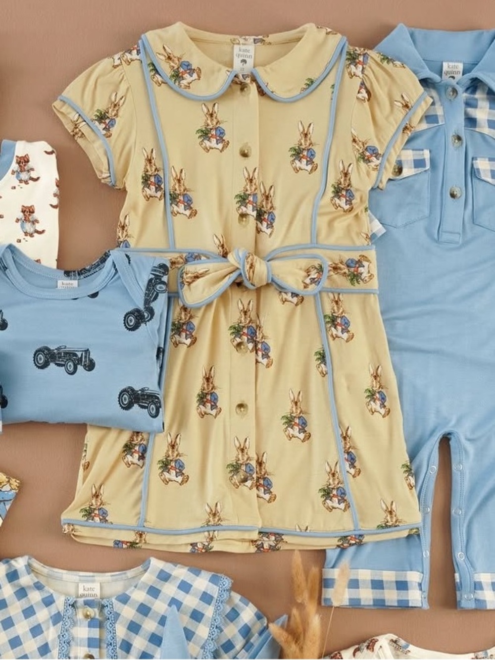 Kate Quinn Piped Peter Pan Tie Dress Peter Rabbit Size 4T